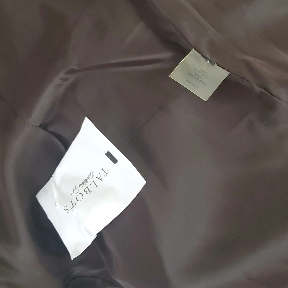 Talbots 3/4 Sleeve Plaid Blazer 100% Wool, Fully Lined, Size 8 - Picture 5 of 8